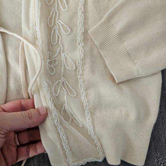 The Limited silk beaded cardigan sweater messing - Picture 2 of 4